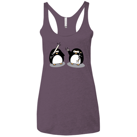 T-Shirts Vintage Purple / X-Small Cute Ninja Penguins Women's Triblend Racerback Tank
