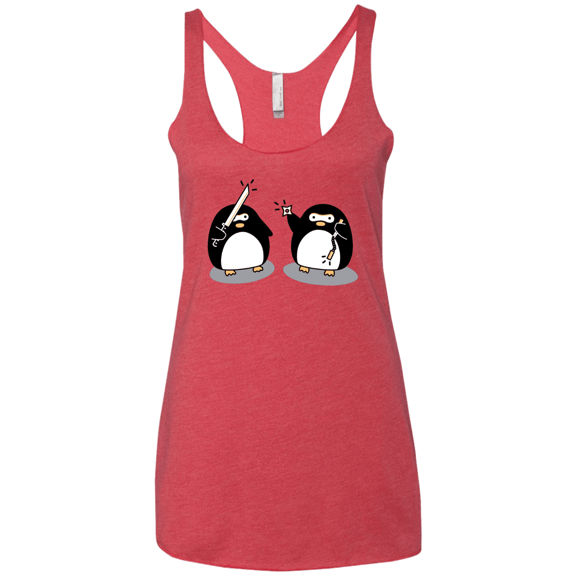T-Shirts Vintage Red / X-Small Cute Ninja Penguins Women's Triblend Racerback Tank