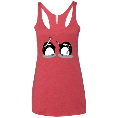 T-Shirts Vintage Red / X-Small Cute Ninja Penguins Women's Triblend Racerback Tank
