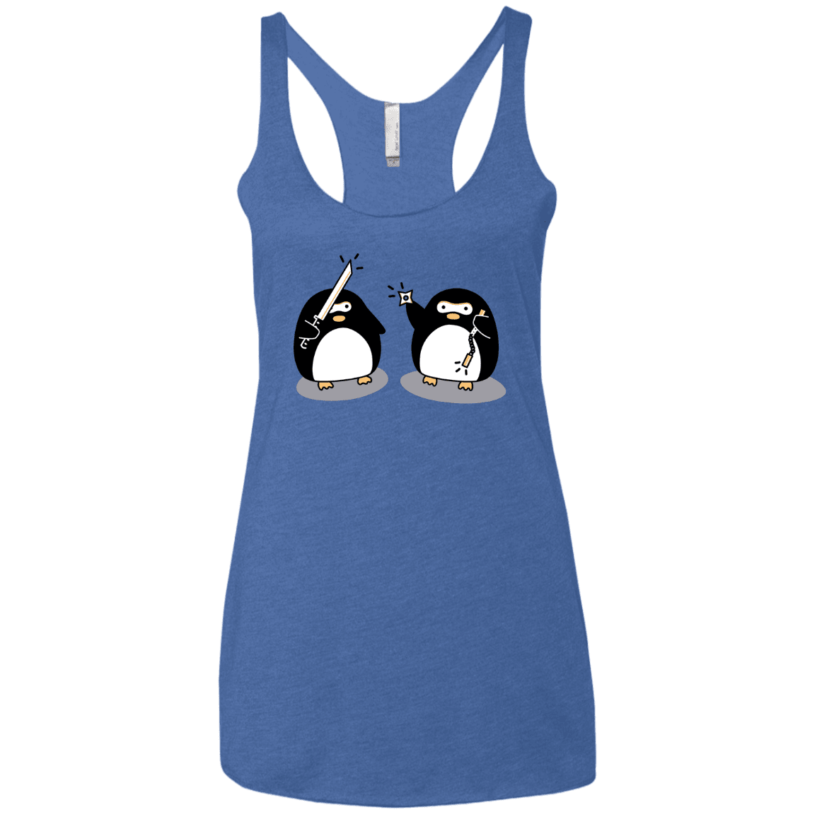 T-Shirts Vintage Royal / X-Small Cute Ninja Penguins Women's Triblend Racerback Tank