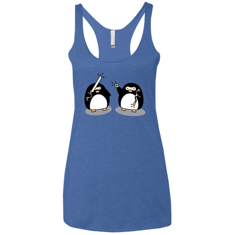 T-Shirts Vintage Royal / X-Small Cute Ninja Penguins Women's Triblend Racerback Tank