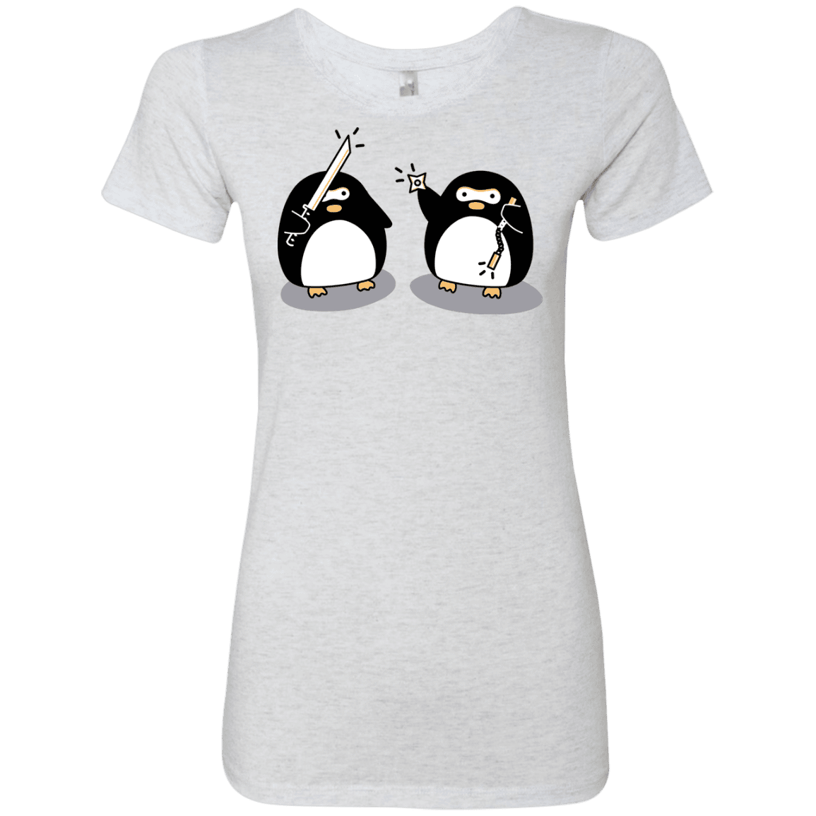 T-Shirts Heather White / S Cute Ninja Penguins Women's Triblend T-Shirt