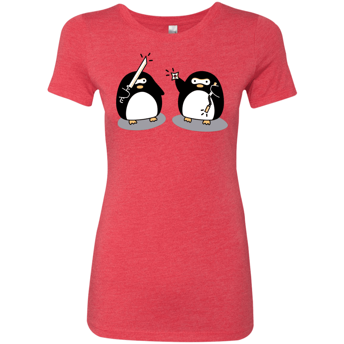 T-Shirts Vintage Red / S Cute Ninja Penguins Women's Triblend T-Shirt