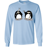 T-Shirts Light Blue / YS Cute Ninja Penguins Youth Long Sleeve T-Shirt