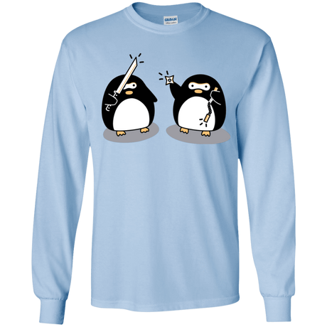 T-Shirts Light Blue / YS Cute Ninja Penguins Youth Long Sleeve T-Shirt