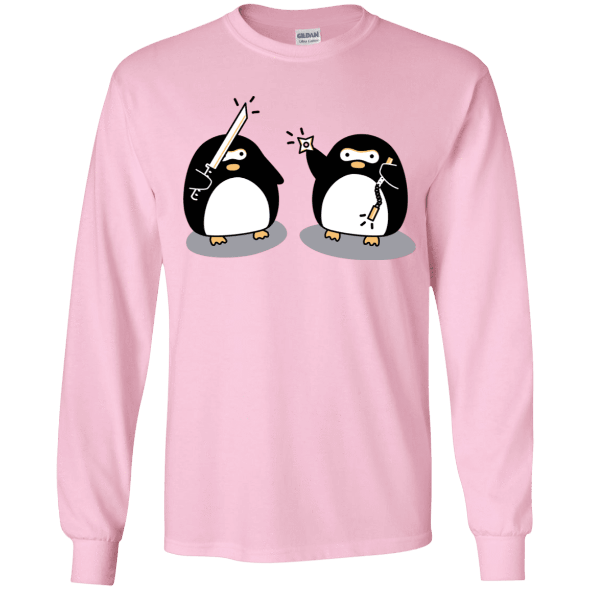 T-Shirts Light Pink / YS Cute Ninja Penguins Youth Long Sleeve T-Shirt