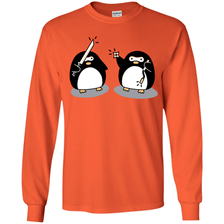 T-Shirts Orange / YS Cute Ninja Penguins Youth Long Sleeve T-Shirt