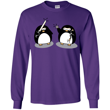 T-Shirts Purple / YS Cute Ninja Penguins Youth Long Sleeve T-Shirt