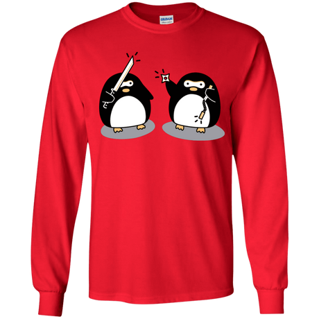 T-Shirts Red / YS Cute Ninja Penguins Youth Long Sleeve T-Shirt