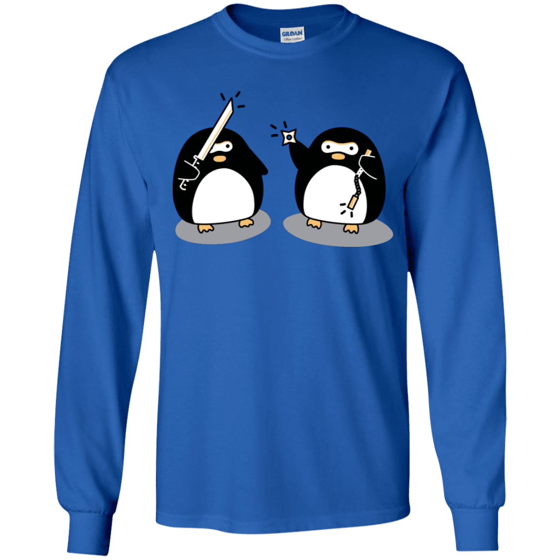 T-Shirts Royal / YS Cute Ninja Penguins Youth Long Sleeve T-Shirt