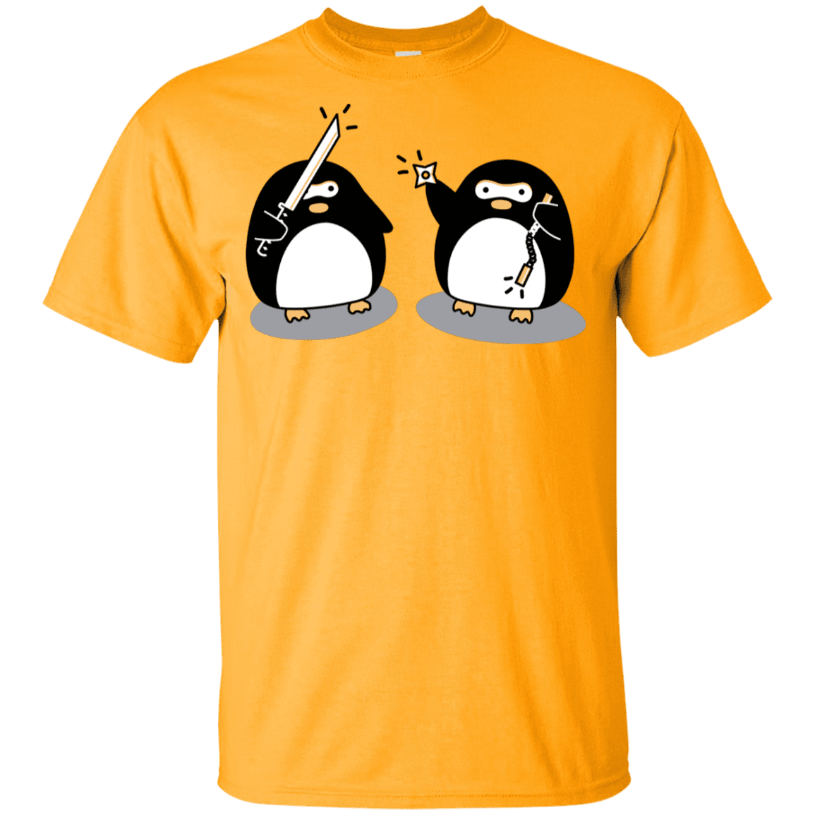 T-Shirts Gold / YXS Cute Ninja Penguins Youth T-Shirt