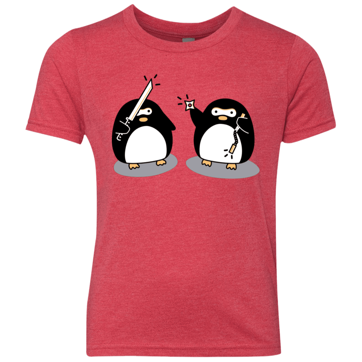 T-Shirts Vintage Red / YXS Cute Ninja Penguins Youth Triblend T-Shirt