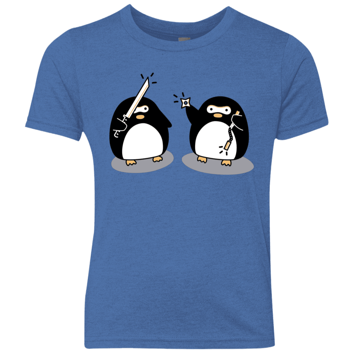 T-Shirts Vintage Royal / YXS Cute Ninja Penguins Youth Triblend T-Shirt