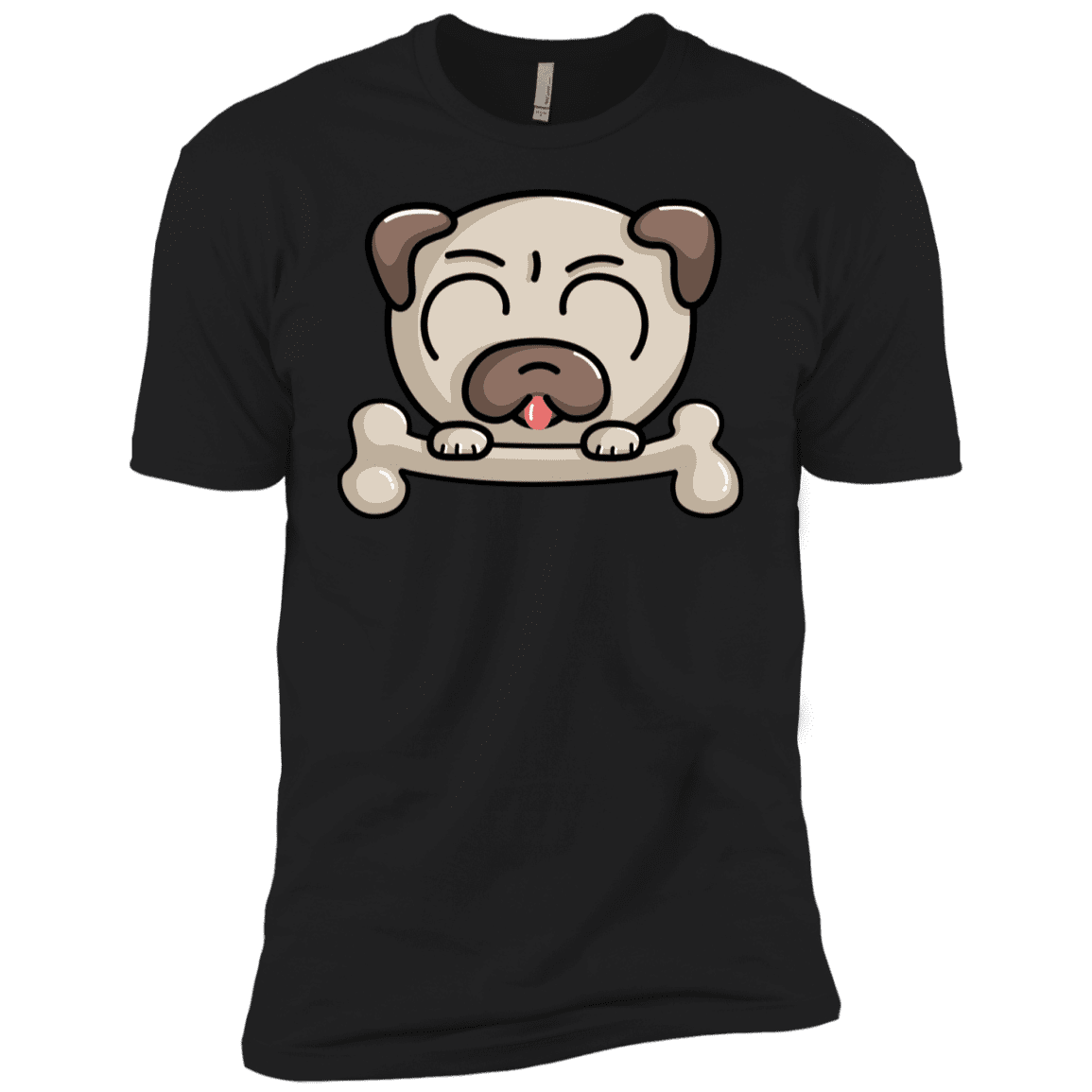 T-Shirts Black / YXS Cute Pug and Bone Boys Premium T-Shirt