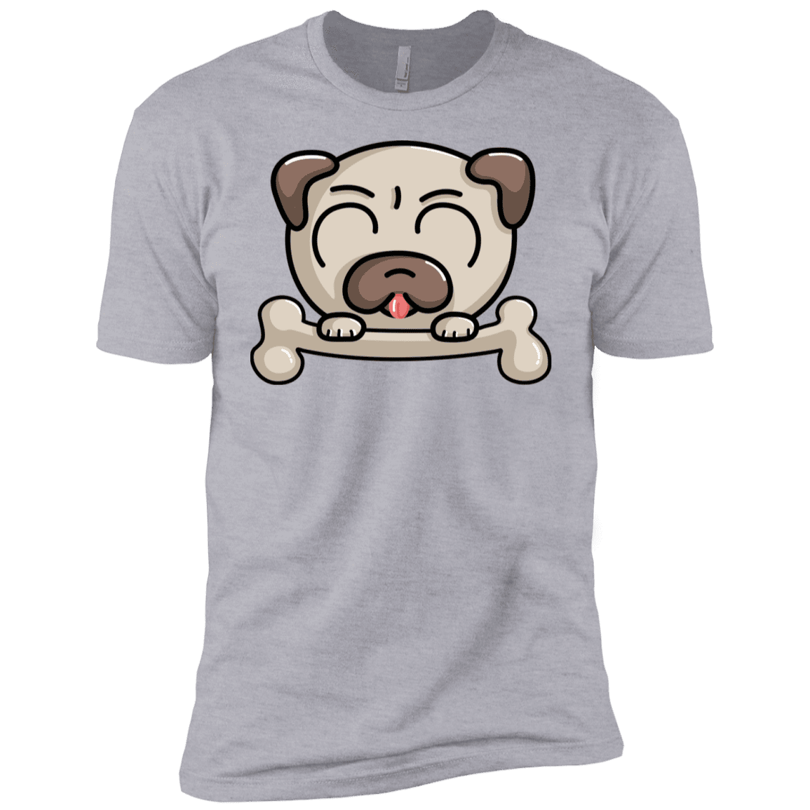 T-Shirts Heather Grey / YXS Cute Pug and Bone Boys Premium T-Shirt