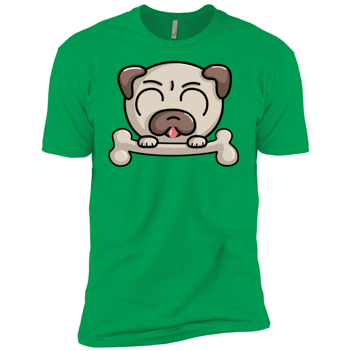 T-Shirts Kelly Green / YXS Cute Pug and Bone Boys Premium T-Shirt