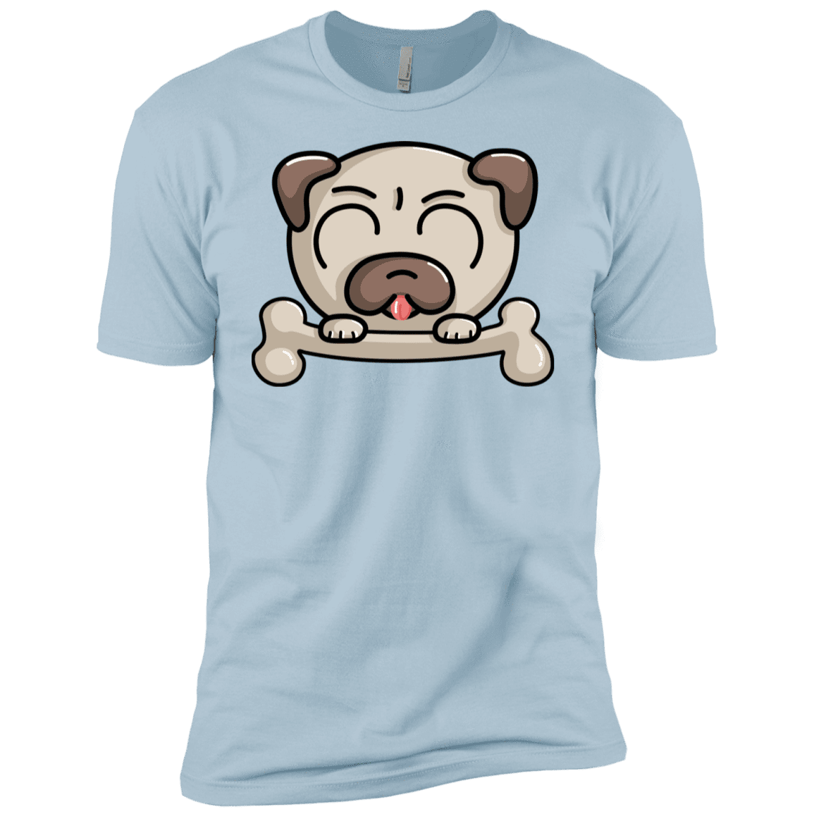 T-Shirts Light Blue / YXS Cute Pug and Bone Boys Premium T-Shirt