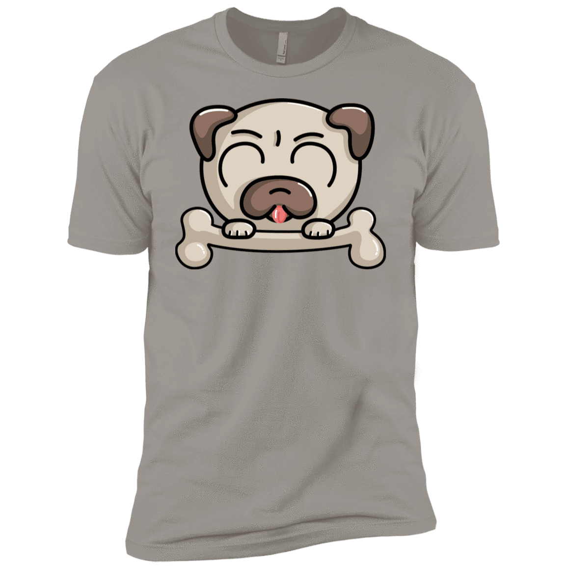 T-Shirts Light Grey / YXS Cute Pug and Bone Boys Premium T-Shirt