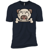 T-Shirts Midnight Navy / YXS Cute Pug and Bone Boys Premium T-Shirt