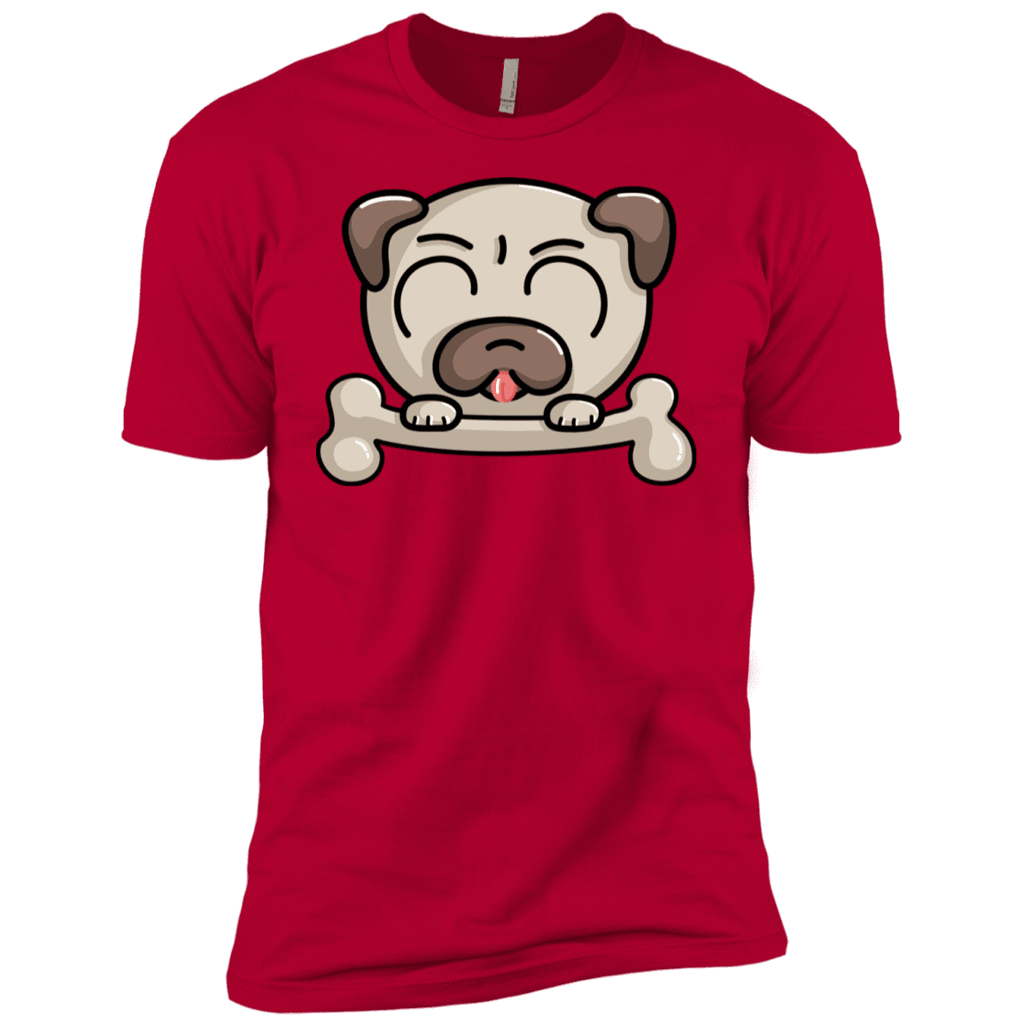 T-Shirts Red / YXS Cute Pug and Bone Boys Premium T-Shirt