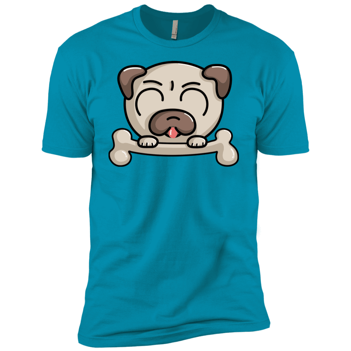 T-Shirts Turquoise / YXS Cute Pug and Bone Boys Premium T-Shirt