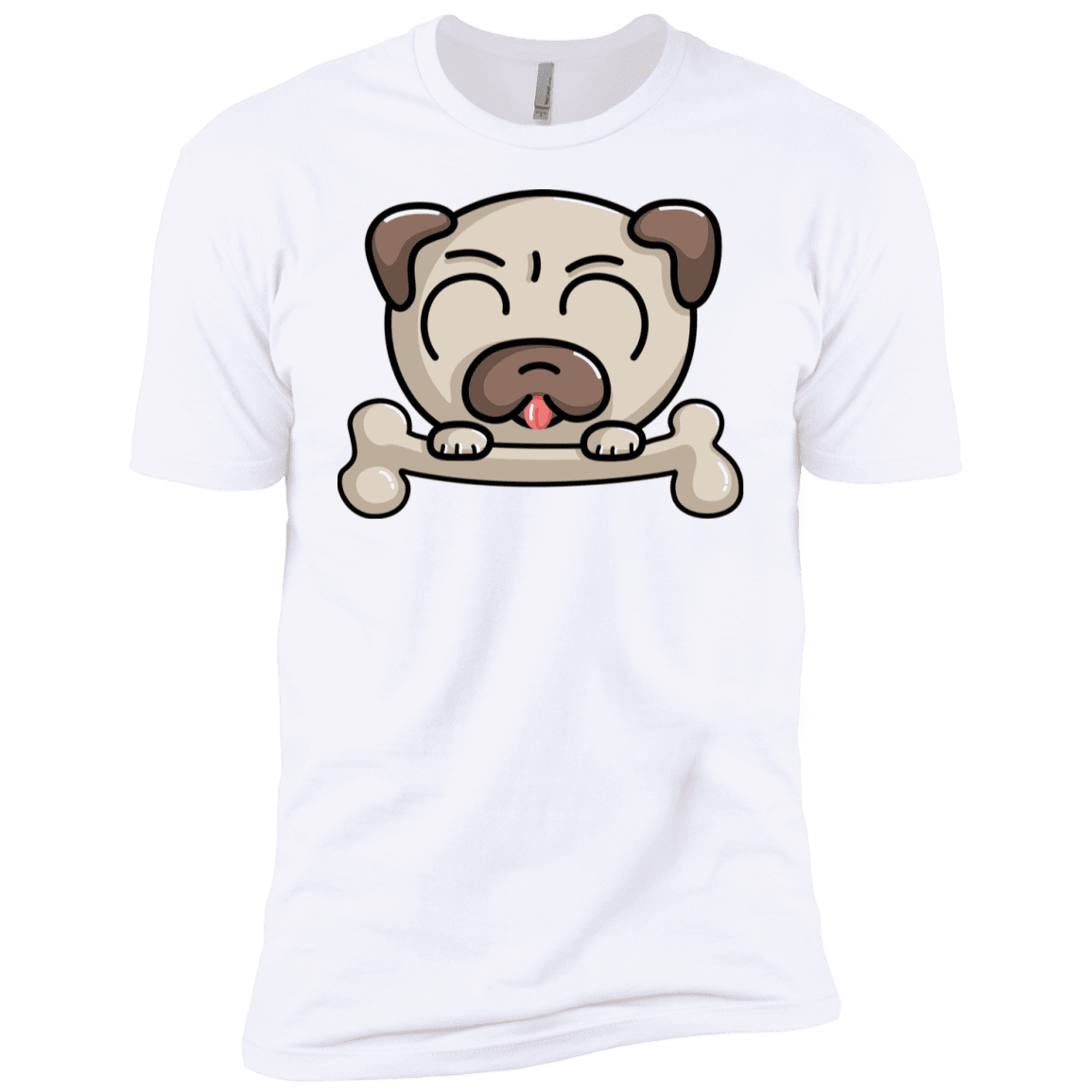 T-Shirts White / YXS Cute Pug and Bone Boys Premium T-Shirt