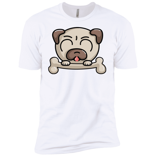 T-Shirts White / YXS Cute Pug and Bone Boys Premium T-Shirt