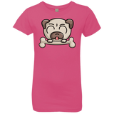 T-Shirts Hot Pink / YXS Cute Pug and Bone Girls Premium T-Shirt