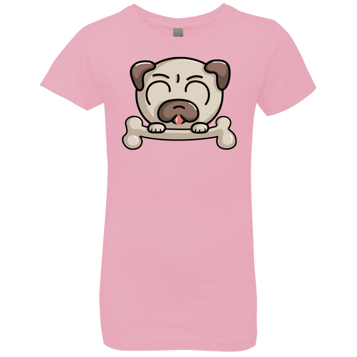 T-Shirts Light Pink / YXS Cute Pug and Bone Girls Premium T-Shirt