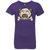 T-Shirts Purple Rush / YXS Cute Pug and Bone Girls Premium T-Shirt