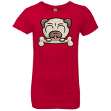 T-Shirts Red / YXS Cute Pug and Bone Girls Premium T-Shirt