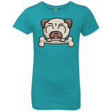 T-Shirts Tahiti Blue / YXS Cute Pug and Bone Girls Premium T-Shirt