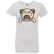 T-Shirts White / YXS Cute Pug and Bone Girls Premium T-Shirt