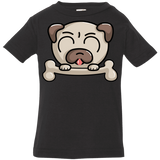 T-Shirts Black / 6 Months Cute Pug and Bone Infant Premium T-Shirt