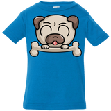 T-Shirts Cobalt / 6 Months Cute Pug and Bone Infant Premium T-Shirt