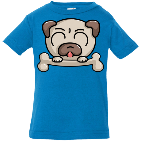 T-Shirts Cobalt / 6 Months Cute Pug and Bone Infant Premium T-Shirt