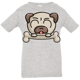 T-Shirts Heather Grey / 6 Months Cute Pug and Bone Infant Premium T-Shirt
