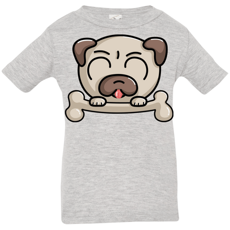 T-Shirts Heather Grey / 6 Months Cute Pug and Bone Infant Premium T-Shirt