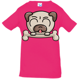 T-Shirts Hot Pink / 6 Months Cute Pug and Bone Infant Premium T-Shirt