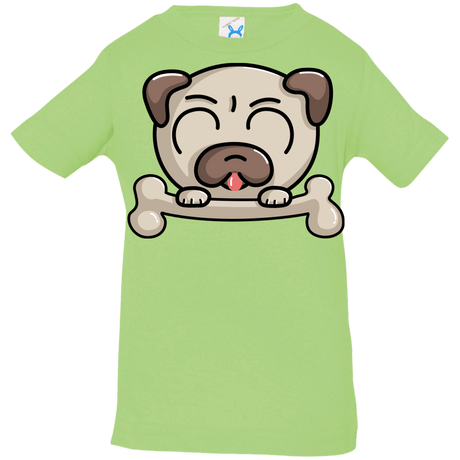 T-Shirts Key Lime / 6 Months Cute Pug and Bone Infant Premium T-Shirt