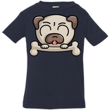T-Shirts Navy / 6 Months Cute Pug and Bone Infant Premium T-Shirt