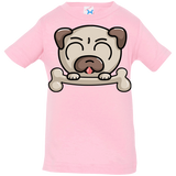 T-Shirts Pink / 6 Months Cute Pug and Bone Infant Premium T-Shirt