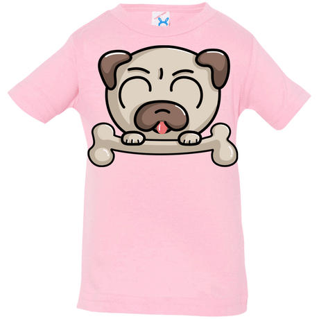T-Shirts Pink / 6 Months Cute Pug and Bone Infant Premium T-Shirt