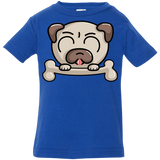 T-Shirts Royal / 6 Months Cute Pug and Bone Infant Premium T-Shirt
