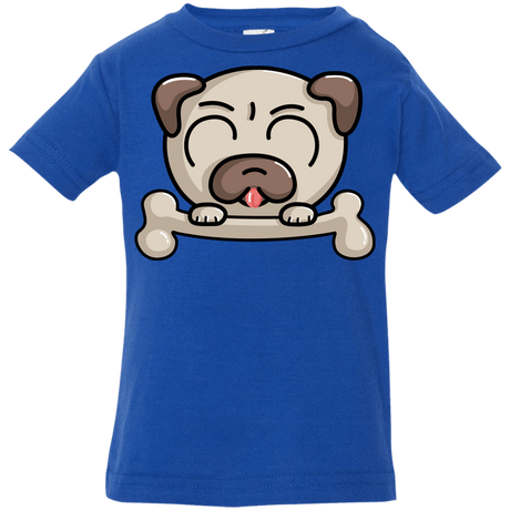 T-Shirts Royal / 6 Months Cute Pug and Bone Infant Premium T-Shirt