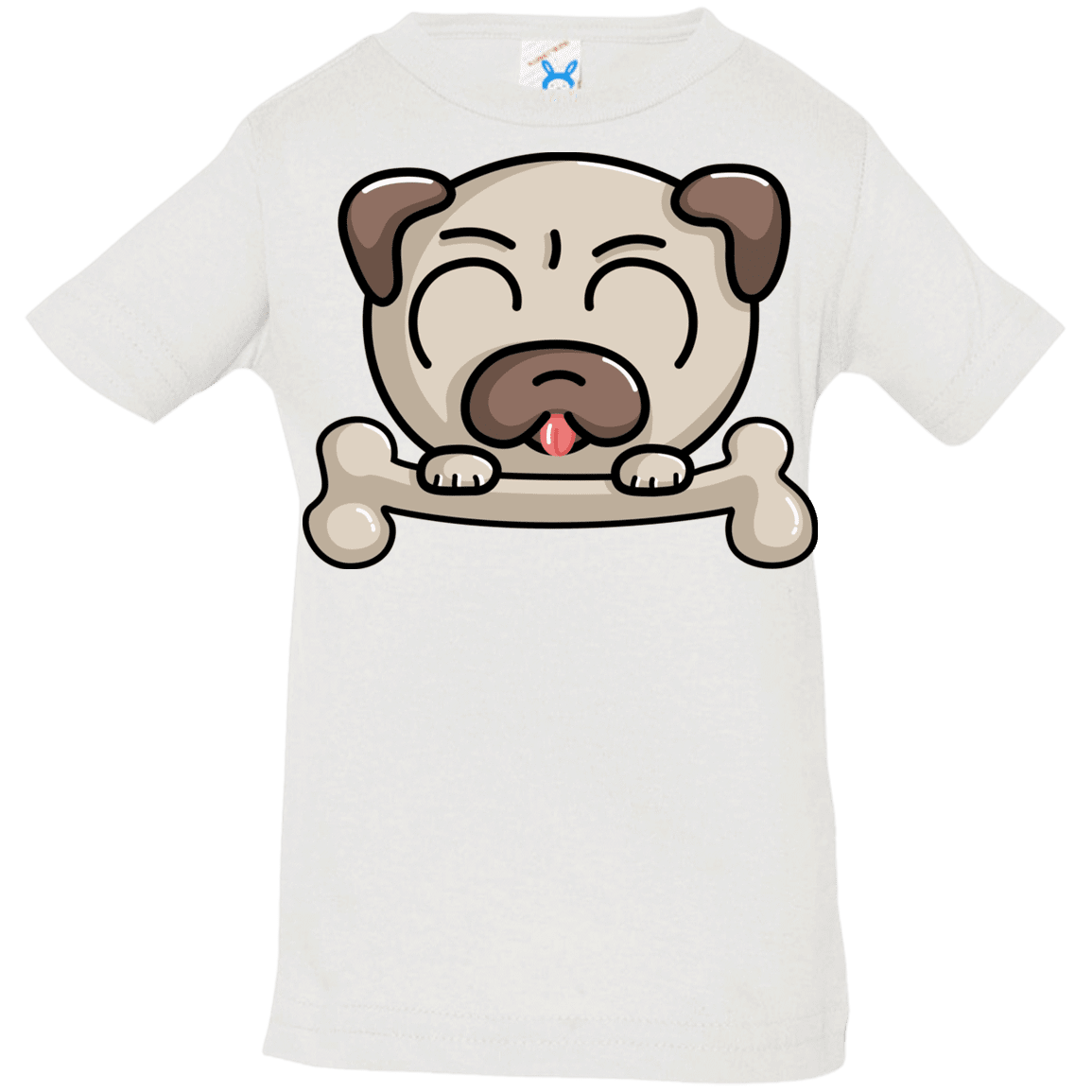 T-Shirts White / 6 Months Cute Pug and Bone Infant Premium T-Shirt