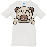 T-Shirts White / 6 Months Cute Pug and Bone Infant Premium T-Shirt