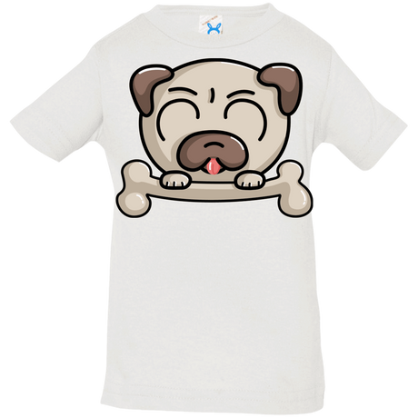 T-Shirts White / 6 Months Cute Pug and Bone Infant Premium T-Shirt