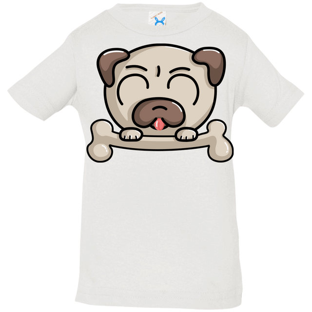 T-Shirts White / 6 Months Cute Pug and Bone Infant Premium T-Shirt
