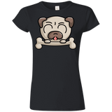 T-Shirts Black / S Cute Pug and Bone Junior Slimmer-Fit T-Shirt